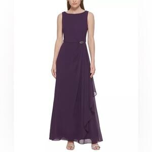 Vince Camuto Purple Sleeveless Gown Size 14 New Retails $248